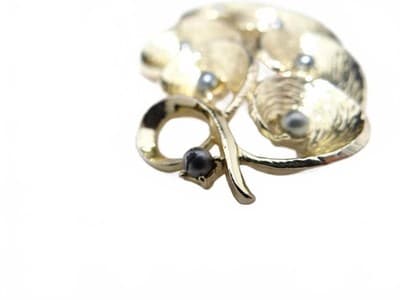 Silver-Tone Brooch with Black Pearls - Thumbnail 5