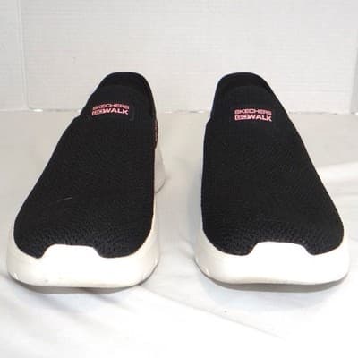 Skechers Womens Go Walk Slip-ins Black Floral Walking Shoes Size 8 - Thumbnail 4