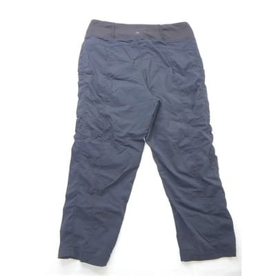 Prana Halle Crop Pants Navy Blue Womens Med Hiking Outdoor Travel Ribbed Waist - Thumbnail 3