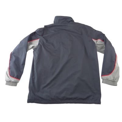 Reebok Womens Windbreaker Jacket Black Grey Red Full Zip Lined Mock Neck - Thumbnail 3