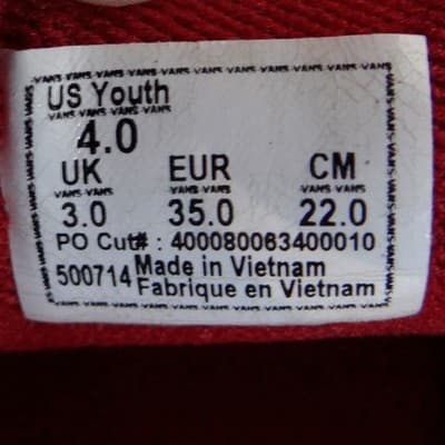 Vans Old Skool Red White Checkerboard Suede Canvas Kids Shoes Size 4.0 Youth - Thumbnail 3