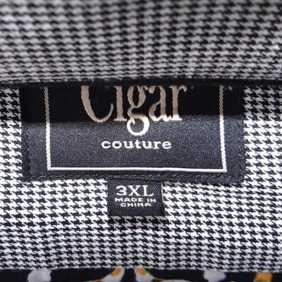 Cigar Couture Mens 3XL Button Down Shirt Black Multi Color Skull Floral Print - Thumbnail 2