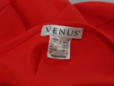 Stylish Bell Sleeve V-Neck Dress - Vibrant Orange - Thumbnail 5
