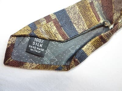 Lamberti 100% Silk Made in Italy Striped Tie - Thumbnail 7