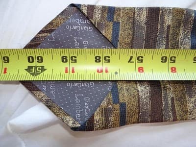 Lamberti 100% Silk Made in Italy Striped Tie - Thumbnail 3