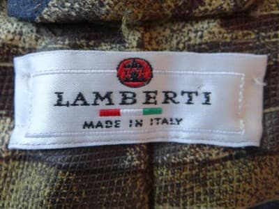 Lamberti 100% Silk Made in Italy Striped Tie - Thumbnail 4