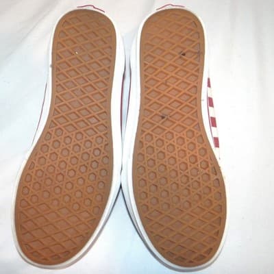 Vans Old Skool Red White Checkerboard Suede Canvas Kids Shoes Size 4.0 Youth - Thumbnail 7