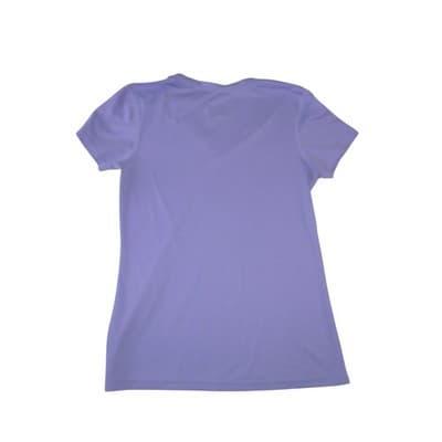 Nike Dri-FIT Womens V-Neck Short Sleeve Activewear Tee Purple Regular Fit M - Thumbnail 3