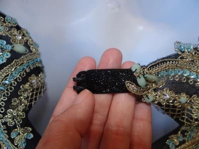 Aspeed Black Mini Dress with Embroidered Floral Bodice and Sheer Details - Thumbnail 8