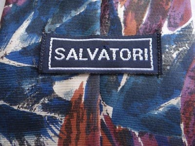 Vintage Salvatori Silk Leaf Pattern Tie - Perfect Accessory for Any Occasion - Thumbnail 6