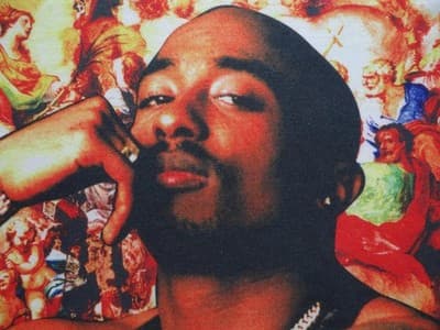 Men's Graphic Print T-Shirt Featuring Iconic Rapper - Thumbnail 3