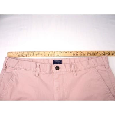 Gap Khakis Lived In Short Mens Pink Cotton Blend Flat Front Size 36 - Thumbnail 4