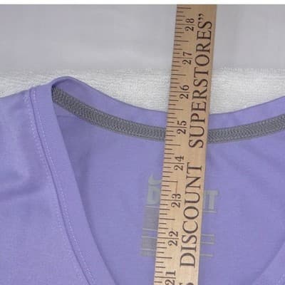Nike Dri-FIT Womens V-Neck Short Sleeve Activewear Tee Purple Regular Fit M - Thumbnail 5