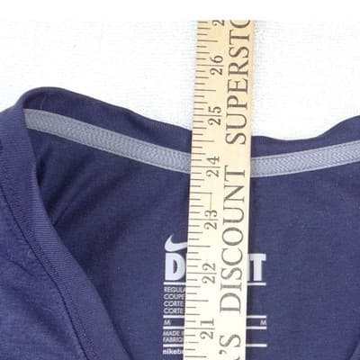 Nike Dri-FIT Womens V-Neck Short Sleeve Training Shirt Navy Blue Regular Fit M - Thumbnail 6