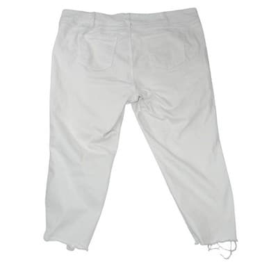 Torrid White Super Soft High Rise Cropped Jeggings Raw Hem Size 26R - Thumbnail 3