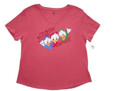 Disney DuckTales Women's Red V-Neck T-Shirt