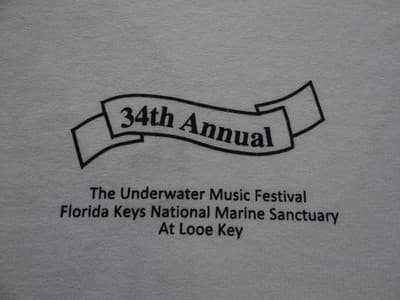 34th Annual Underwater Music Festival Vintage T-Shirt Florida Keys Looe Key - Thumbnail 3