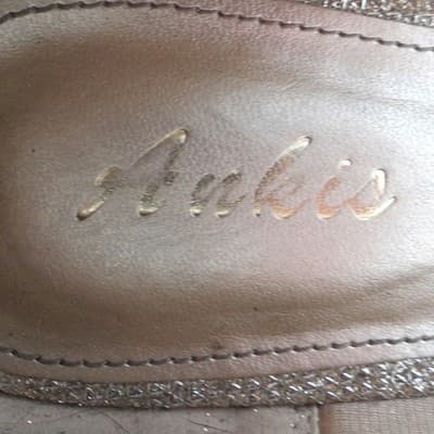Ankis Womens Gold Glitter Wedge Pumps Round Toe Shimmer Formal Shoes Size 9.5 - Thumbnail 9