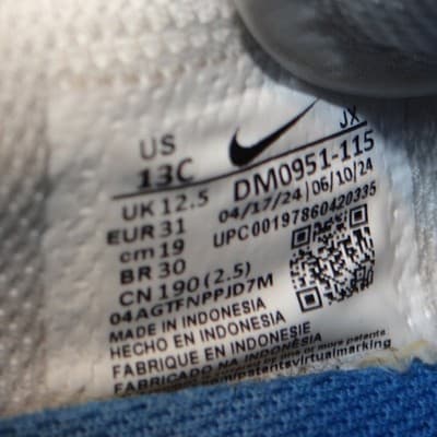 Nike Cortez White Red Blue Leather Sneakers Shoes Sz 13C DM0951115 - Thumbnail 3