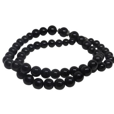 Vintage Elegant Black Beaded Statement Necklace Toggle Clasp Estate Jewelry - Thumbnail 6