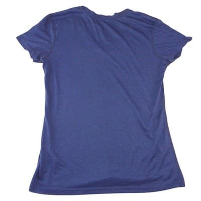Nike Dri-FIT Womens V-Neck Short Sleeve Training Shirt Navy Blue Regular Fit M - Thumbnail 4
