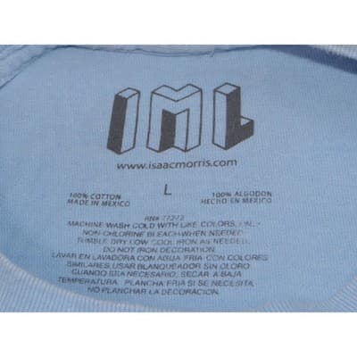 Isaac Morris American Speedway Graphic Tee Mens Large Blue Cotton Car Race Tee - Thumbnail 2