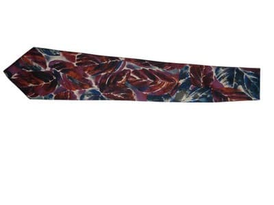 Vintage Salvatori Silk Leaf Pattern Tie - Perfect Accessory for Any Occasion - Thumbnail 2