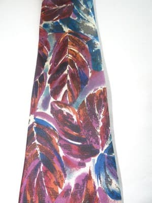 Vintage Salvatori Silk Leaf Pattern Tie - Perfect Accessory for Any Occasion - Thumbnail 4