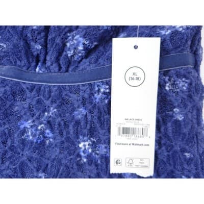NWT-No Boundaries Kids Blue Floral Lace Cap Sleeve V Neck Dress Size XL 16 18 - Thumbnail 3