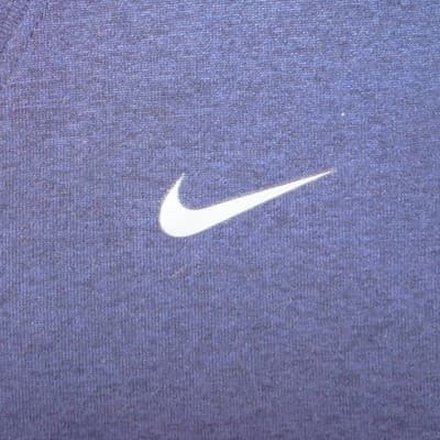 Nike Dri-FIT Womens V-Neck Short Sleeve Training Shirt Navy Blue Regular Fit M - Thumbnail 2