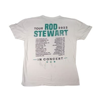 Rod Stewart 2022 Tour In Concert White T Shirt Womens XL - Thumbnail 6