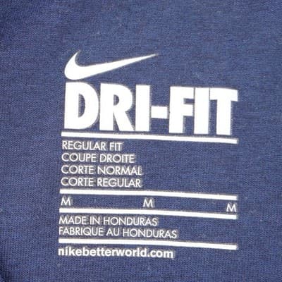 Nike Dri-FIT Womens V-Neck Short Sleeve Training Shirt Navy Blue Regular Fit M - Thumbnail 3