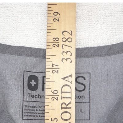 FIGS Technical Collection Mens V-Neck Scrub Top Heather Gray Size L - Thumbnail 6