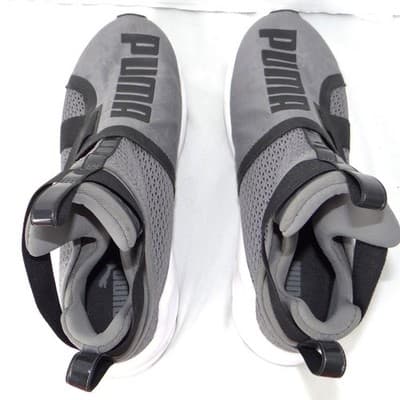 Puma Fierce Core Kids High Top Sneakers Grey Black Slip On Size 5.5Y - Thumbnail 6