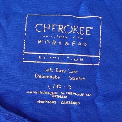 Cherokee Workwear Womens Royal Blue Snap Front Scrub Jacket Size Large - Thumbnail 3