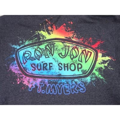 Ron Jon Surf Shop Ft Myers Hoodie Gray Pullover Size S Rainbow Logo - Thumbnail 5