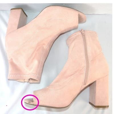 MIA Avril Women Blush Pink Peep Toe Block Heel Ankle Boots Size 10M - Thumbnail 2