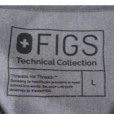 FIGS Technical Collection Mens V-Neck Scrub Top Heather Gray Size L - Thumbnail 2