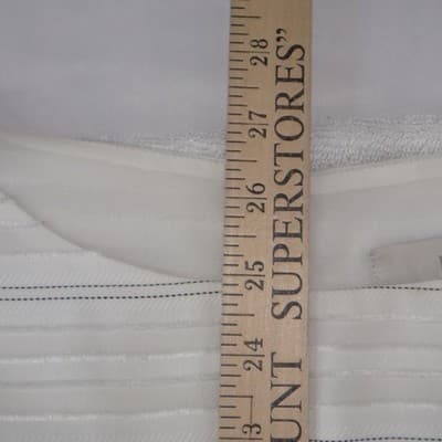 Loft Womens White Striped Long Sleeve Tie Cuff Blouse Top Size M - Thumbnail 5