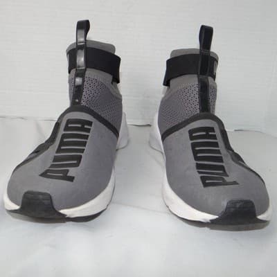 Puma Fierce Core Kids High Top Sneakers Grey Black Slip On Size 5.5Y - Thumbnail 4