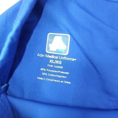 NWT-Adar Medical Uniforms Blue Scrub Pants Cargo Pockets Drawstring Waist XLG - Thumbnail 2
