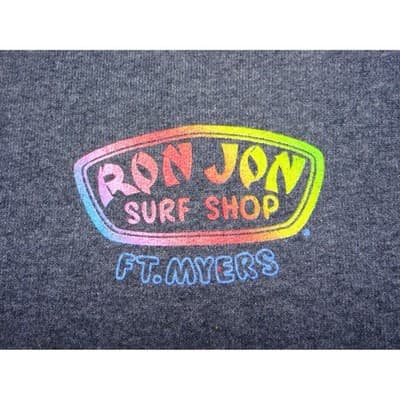 Ron Jon Surf Shop Ft Myers Hoodie Gray Pullover Size S Rainbow Logo - Thumbnail 3
