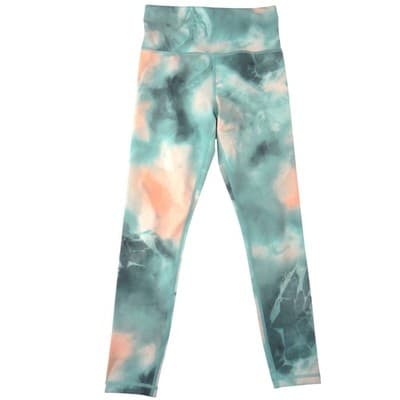 Athleta Elation Printed 7/8 Tight Leggings XS Teal Orange Tie Dye High Rise Yoga