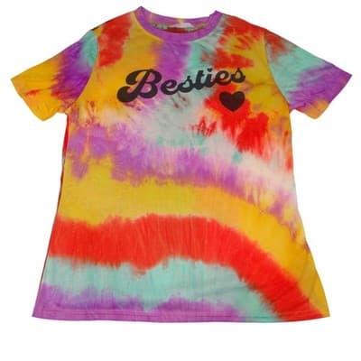Set of Tie Dye Besties Graphic T Shirts Size L - Thumbnail 4