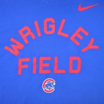 Nike Chicago Cubs Wrigley Field Dri-FIT Graphic T-Shirt Blue Mens XXL - Thumbnail 4
