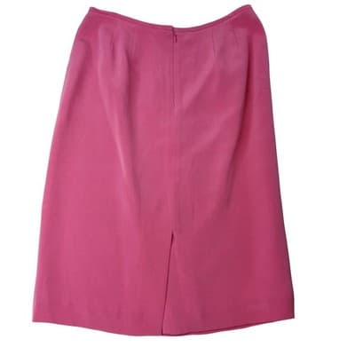 VTG Preston & York Silk Pink Blazer Skirt Suit Womens 12 Short Sleeve Tailored - Thumbnail 4