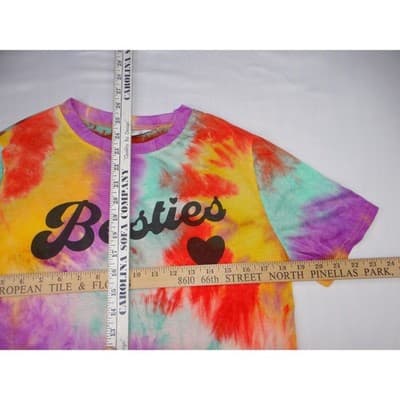 Set of Tie Dye Besties Graphic T Shirts Size L - Thumbnail 8