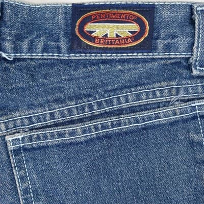 Vintage Denim Jeans High Waisted Bell Bottoms Women's Blue Wash - Thumbnail 9