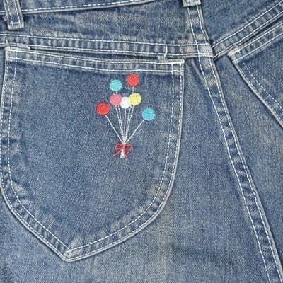 Vintage Denim Jeans High Waisted Bell Bottoms Women's Blue Wash - Thumbnail 8