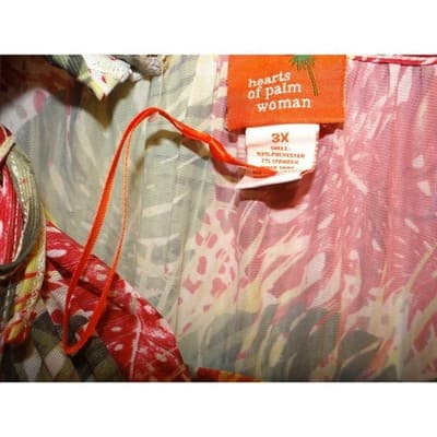 Hearts of Palm Woman Tropical Leaf Print Tunic Blouse Top 3X - Thumbnail 3